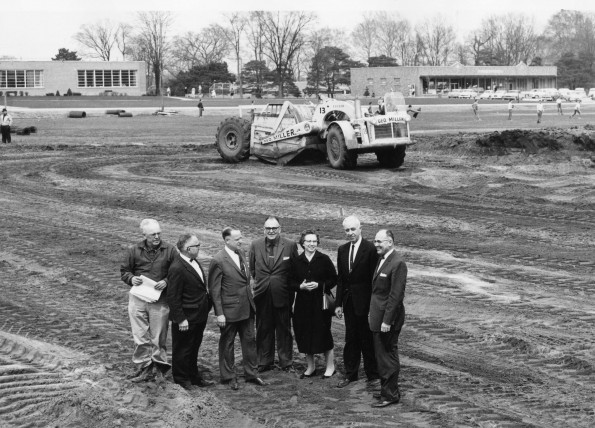 [Andrews University staff meeting at the groundbreaking of the James White Memorial Library]