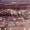 [Aerial view of Andrews University campus showing Lamson Hall West Front under construction]