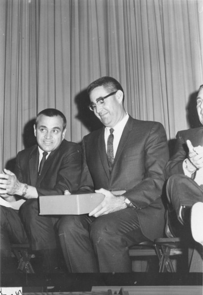 [Leonard Hare receives teacher of the year award]