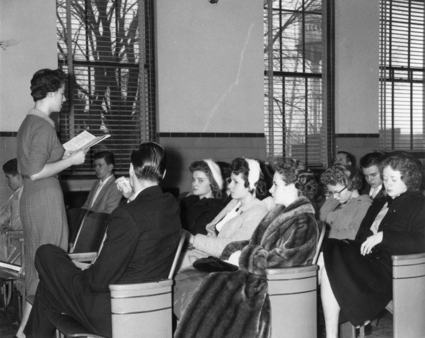 [Sabbath school lesson study at Emmanuel Missionary College]