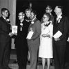 [Wilson Trickett presenting a copy of The Wisdom Seekers to Andrews University President Richard Hammill during the 1972 homecoming]