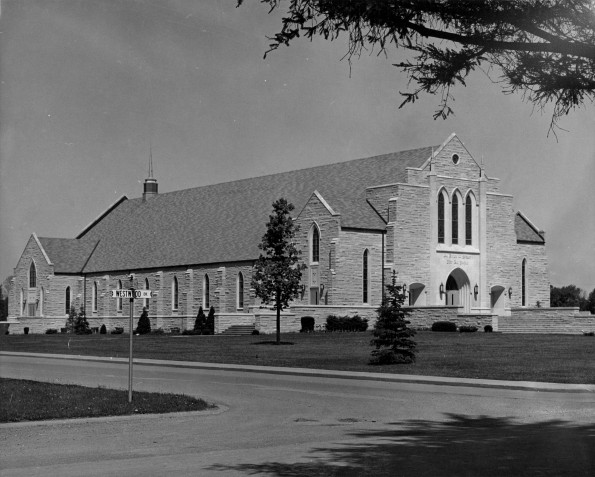 Pioneer Memorial Church at the corner of College Avenue and Westwood Drive