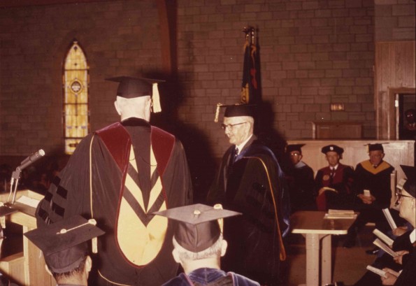 [Charles E. Wittschiebe receives the Medallion of Merit award]