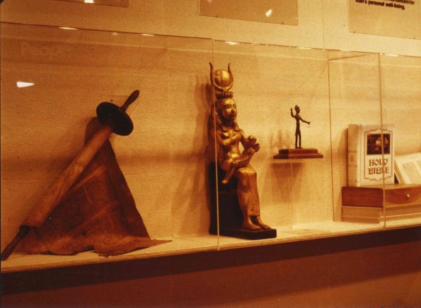[Archaeological display at the Seventh-day Adventists booth at the 1982 World's Fair in Knoxville, Tennessee]