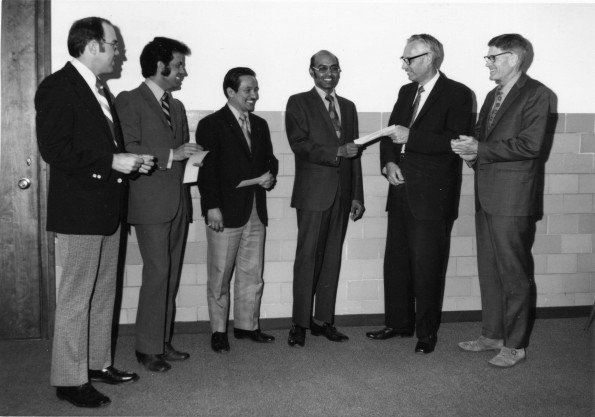 [Andrews University business administration students receive scholarships from the General Conference Insurance Company]