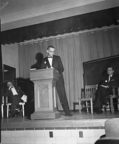 Andrews University alumni Homecoming ceremony with President Floyd Rittenhouse listening