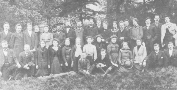 E. J. Waggoner and O. A. Olsen at a campmeeting at Lausanne, Switzerland, in 1899