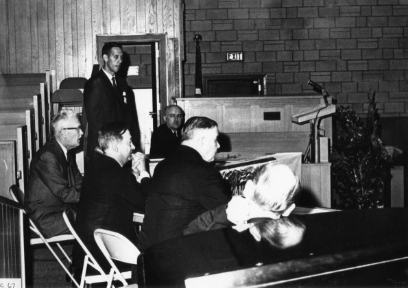 Panel discussion on whether private education should accept federal aid  Attorney Lee Boothby speaks at a panel during Homecoming Weekend