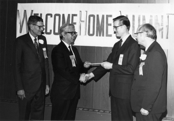 [Gift being presented to Andrews University at the 1972 alumni weekend]