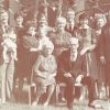 [H. M. S. Richards with his wife, Mabel, and extended family in front of the Voice of Prophecy studio]