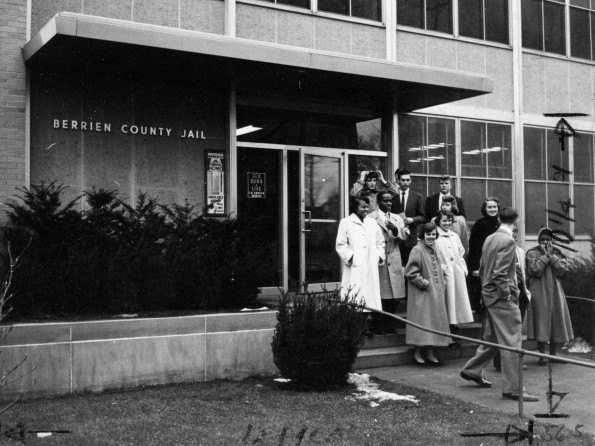 [Andrews University students leaving Berrien County Jail after a visit with inmates]