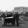 [Andrews University staff gathered at the groundbreaking of the new James White Memorial Library]
