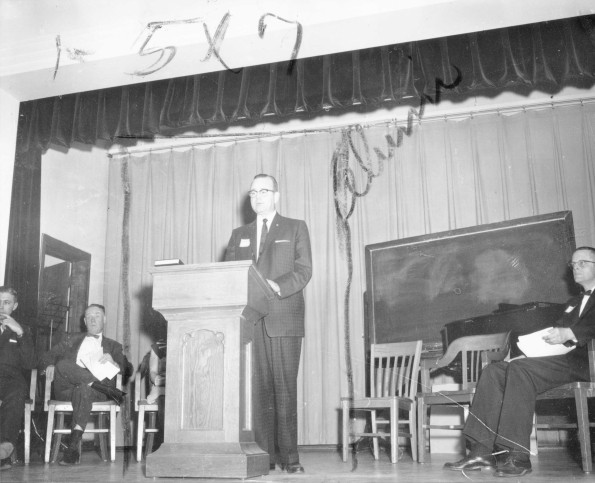 Andrews University alumni Homecoming ceremony with Floyd Rittenhouse and Fabian Meier listening