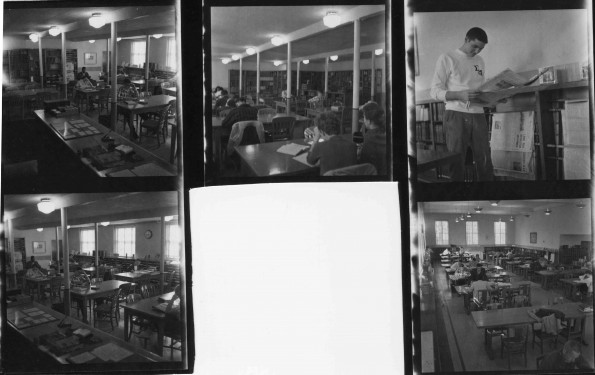 [Students studying at Emmanuel Missionary College library]