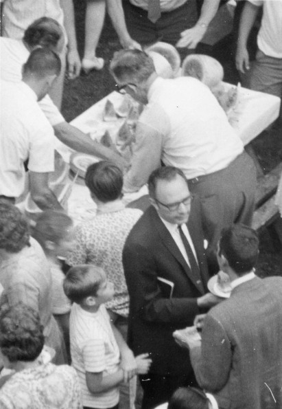 Andrews University alumni gather for the watermelon feed at Michigan camp meeting