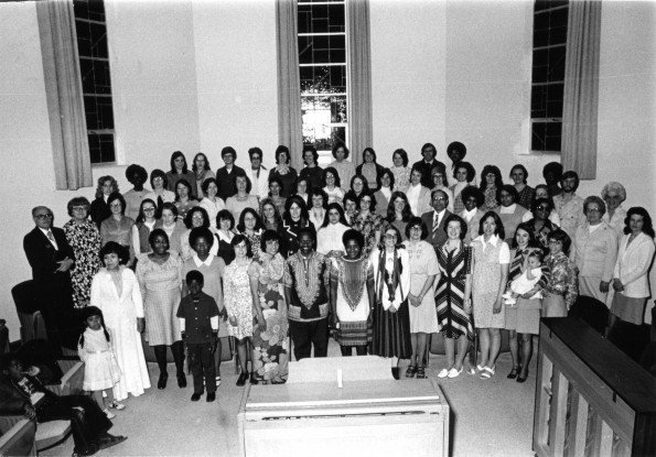 [Class of cooking school students at Andrews Unviersity's graduate student hall]
