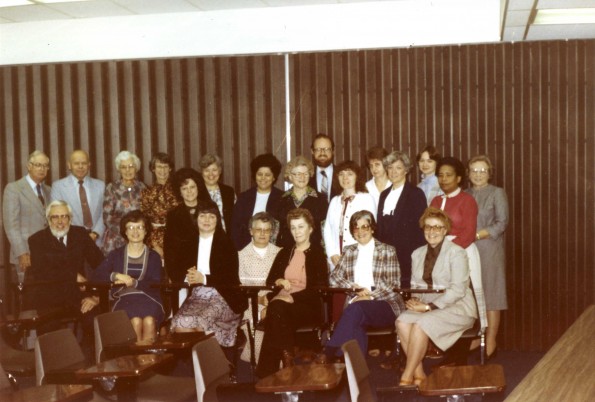 [James White Library staff photo in 1982]