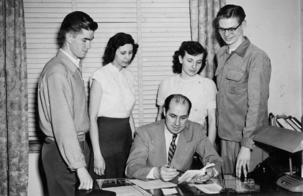 [Students meeting with faculty]