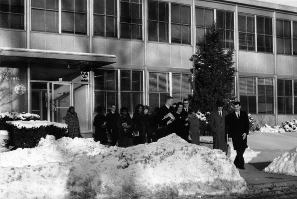 [Andrews University students leaving Berrien County Jail after a visit with inmates]