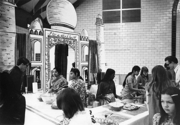 [International Food Fair in Johnson Gym at Andrews University 1973]
