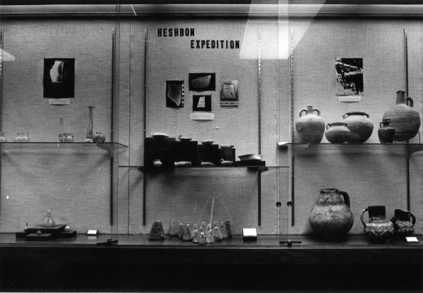 [Heshbon Expedition display from the Andrews University Archaeological Museum, located in the James White Library]