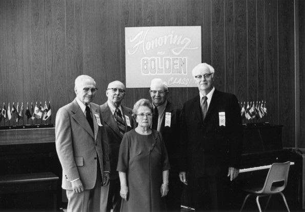 [Golden class anniversary alumni of Andrews University at the 1973 alumni homecoming weekend]