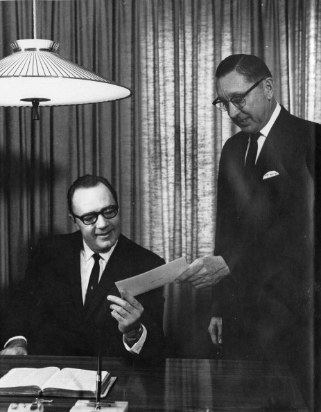 [John A. Kroncke receives record of tithes]