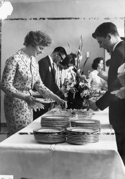 College seniors at the Alumni banquet at Andrews University Homecoming in 1963