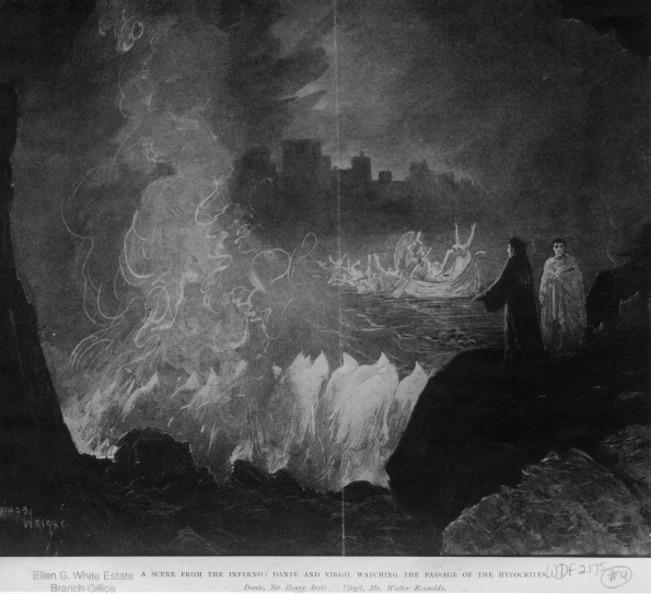[Scene from the Inferno: Dante and Virgil watching the passage of the hypocrites]