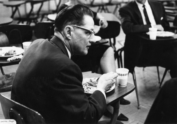 Steven P. Vitrano eats meal with Andrews University alumni South-Western Michigan  Badger Chapter