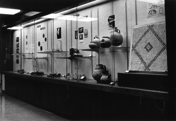 [Heshbon Expedition display from the Andrews University Archaeological Museum, located in the James White Library]