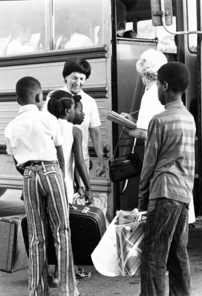 [Children from Berrien Springs headed for Camp Au Sable]