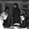 [Mrs. Barclay registering at alumni homecoming weekend at Andrews University, 1972]