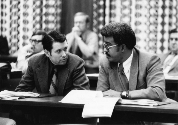 [Benjamin Reaves and Gordon Paxton discuss student affairs]