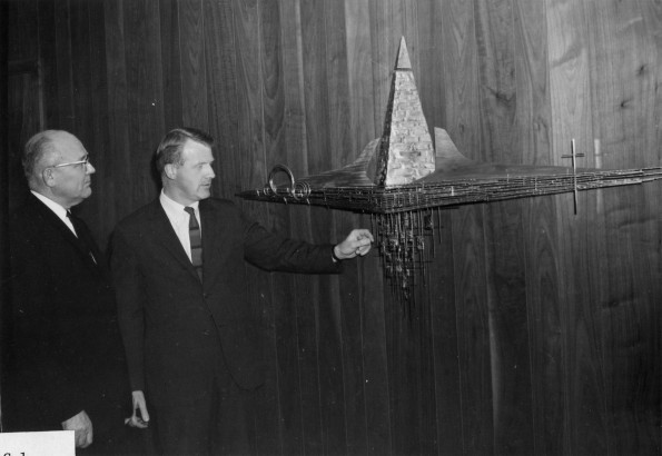 [Bronze sculpture representing the values of Andrews University]