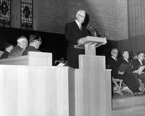 [Speaker at the James White Memorial Library dedication ceremony]