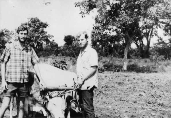 Richard Roosenberg, Andrews University alumnus, posing with his co-worker David Wells