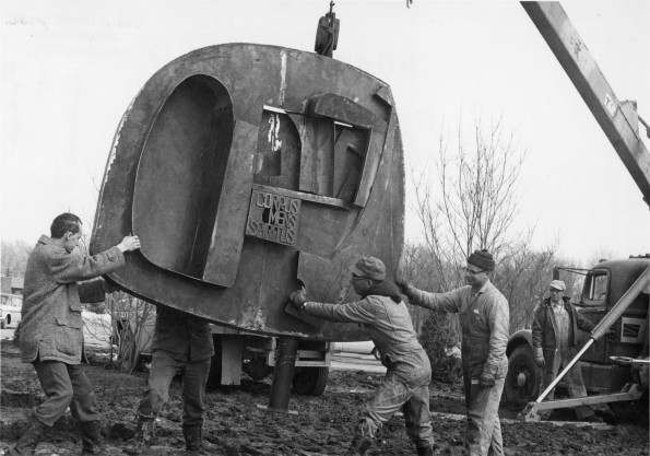 [1966 class gift to Andrews University is erected]