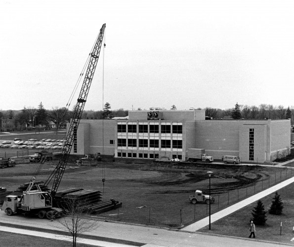 [Construction underway on the 51,000 square foot expansion of the Jamse White Library]