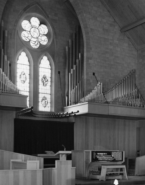 [The new organ in Pioneer Memorial Church]