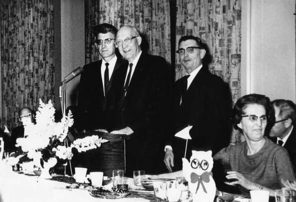 [Emil Leffler introducing the program to raise funds for the new AU elementery school]