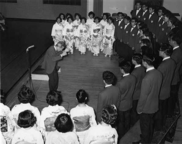Japan Missionary College Choral Arts Society members singing at Andrews University Homecoming service