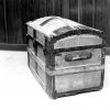 [The J. N. Andrews trunk pictured in the Andrews University Heritage Room]