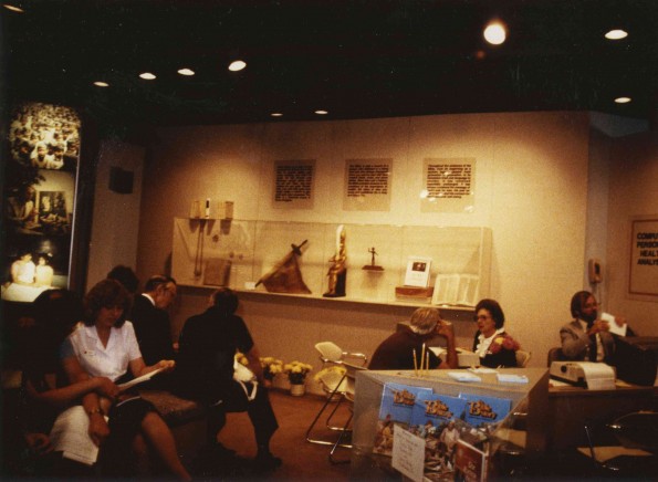 [Archaeological display in the Seventh-day Adventist booth at the 1982 World's Fair in Knoxville, Tennessee]
