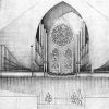 [Hand sketch of the organ pipes at Pioneer Memorial Church]