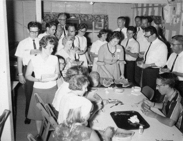 Andrews University Alumni Association, Wisconsin Chapter, enjoy a watermelon feed