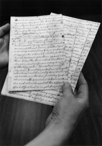 [The Hiram Edson manuscript in the Andrews University Heritage Room]