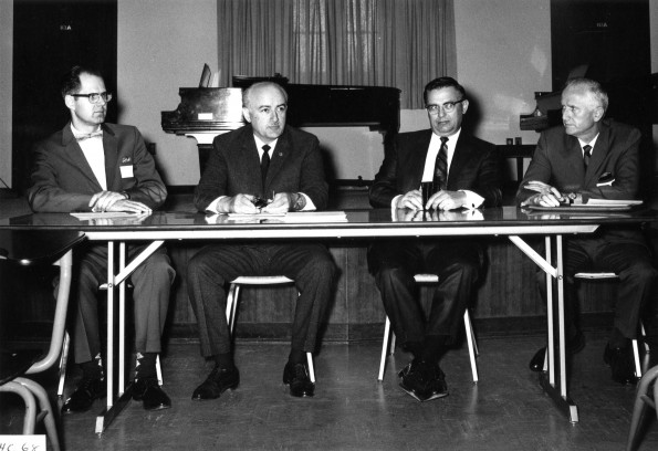 A forum on improving and financing education held during Homecoming Weekend 1968