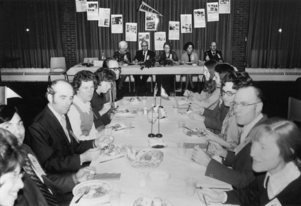 Alumni of the Andrews University Canadian Chapter having a meal together