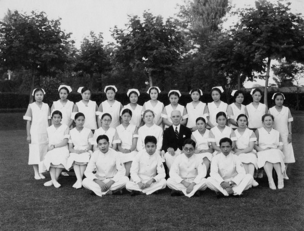 Harry Miller with his nursing students